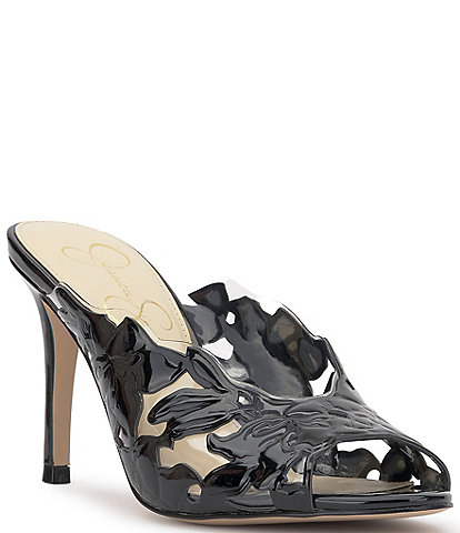 Jessica Simpson Justera Patent Floral Cutout Dress Sandals