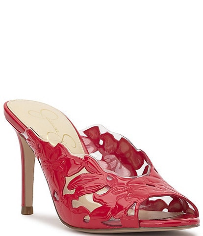 Jessica Simpson Justera Patent Floral Cutout Dress Sandals