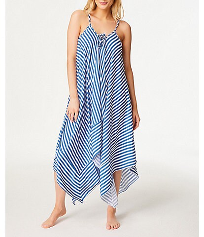 Jessica Simpson Lickity Split Striped Print Cover-Up Dress