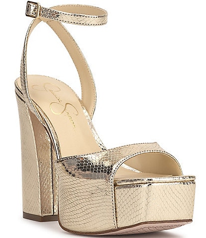 Jessica Simpson Lirio Snake Embossed Platform Sandals