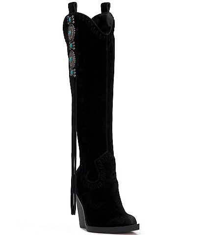 Jessica Simpson Lisabeth Fringe Tall Western Boots