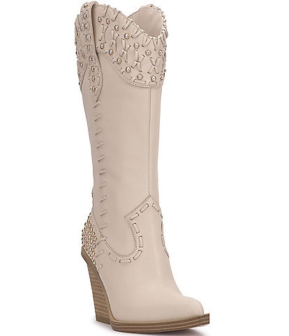 Jessica Simpson Liselotte Pearl Detail Tall Western Boots
