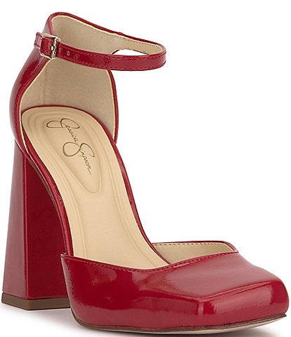 Jessica Simpson Lollah Square Toe Ankle Strap Pumps