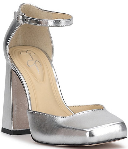 Jessica Simpson Lollah Square Toe Ankle Strap Pumps