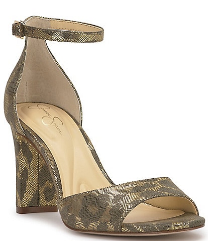 Jessica Simpson Luxcilla Metallic Leopard Dress Sandals