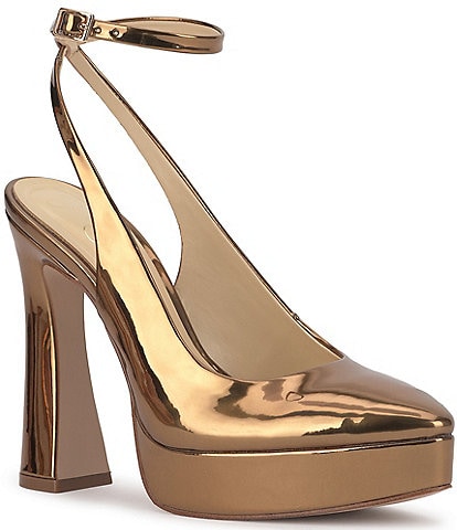 Jessica Simpson Nelica Metallic Ankle Strap Platform Pumps