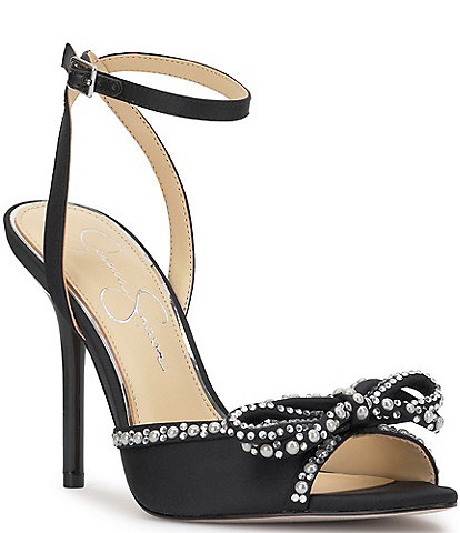 Jessica Simpson Nolira Bow Rhinestone Pearl Dress Sandals