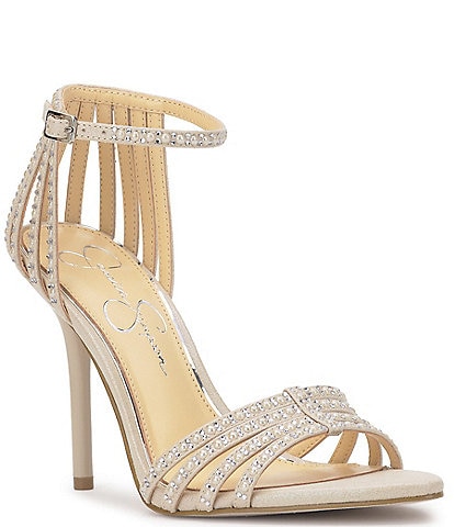Jessica Simpson Nuvire Rhinestone & Pearl Caged Dress Sandals