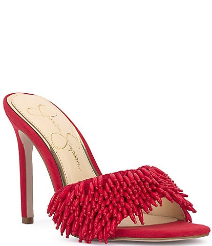 Jessica Simpson Olya Faux Suede Beaded Dress Sandals