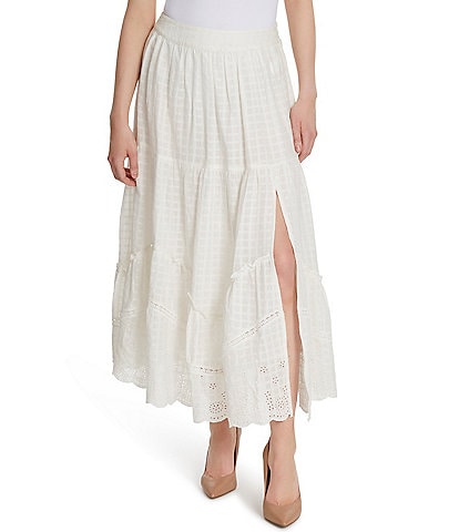 Jessica Simpson Paula Mid Rise Front Slit Midi Skirt