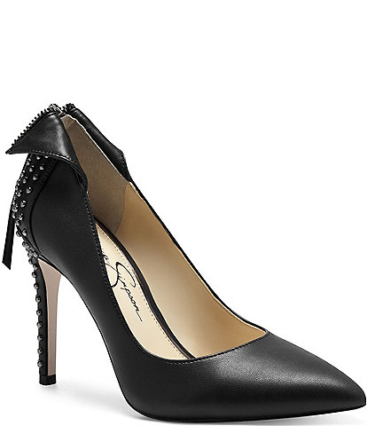 Jessica Simpson Pestara Studded Heel Back Zip Pumps