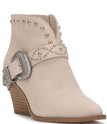 Jessica Simpson Pivvy Leather Western Buckle Booties