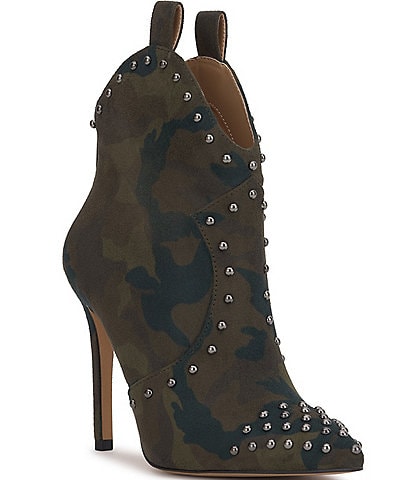 Jessica Simpson Pixillez Camo Print Stiletto Studded Booties