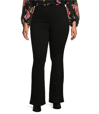 Jessica Simpson Plus Mid Rise Pull-On Flare Ponte Pants