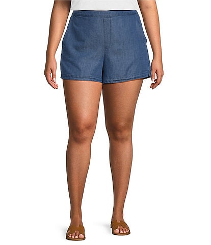 Jessica Simpson Plus Size High Rise Jacinda Woven Shorts