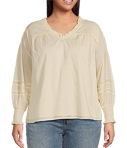 Jessica Simpson Plus Size Milla Long Sleeve Flowy Top