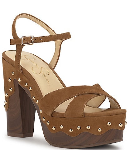 Jessica Simpson Samintia Suede Studded Platform Sandals