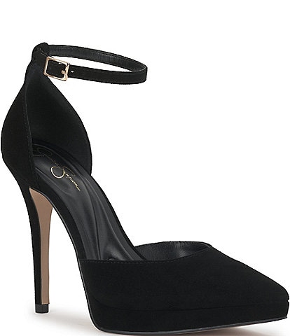Jessica Simpson Sendia Suede Ankle Strap Platform Pumps