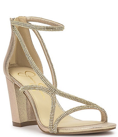 Jessica Simpson Shiny Rhinestone Strappy Dress Sandals