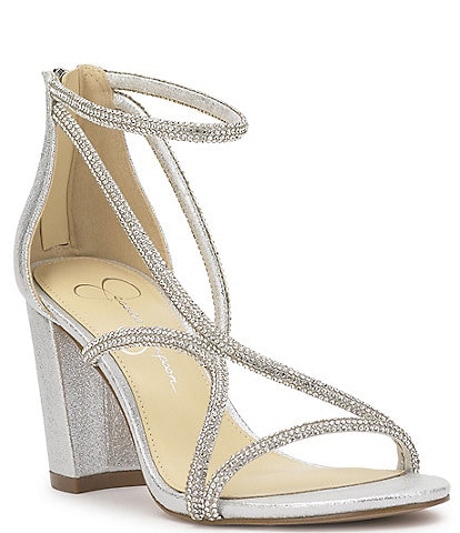 Jessica Simpson Shiny Rhinestone Strappy Dress Sandals