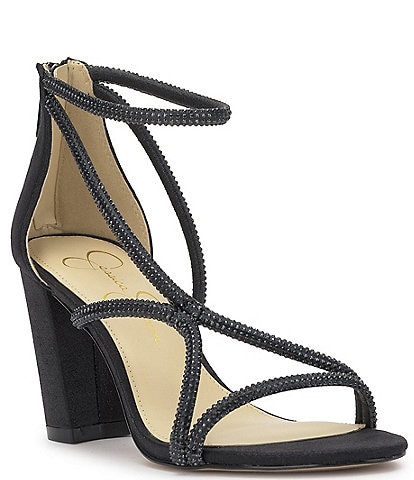 Jessica Simpson Shiny Rhinestone Strappy Dress Sandals