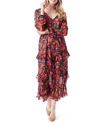 Jessica Simpson Tabatha Printed Tiered Maxi Dress