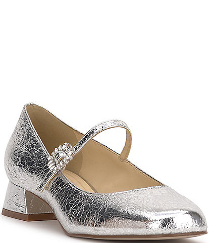 Jessica Simpson Treen Crinkle Metallic Mary Jane Pumps