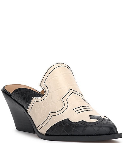 Jessica Simpson Zurina Colorblock Western Heeled Mules