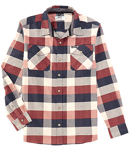 JETTY Breaker Checked Plaid Flannel Long Sleeve Woven Shirt