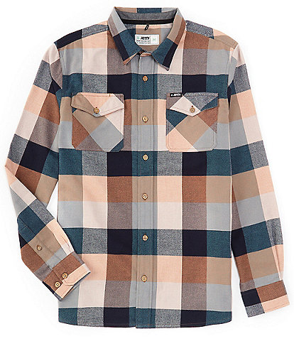 JETTY Breaker Flannel Large Check Long Sleeve Woven Shirt