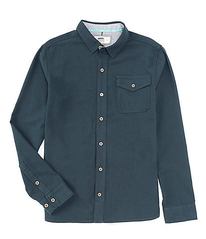 JETTY Essex Oyster Solid Twill Long Sleeve Woven Shirt
