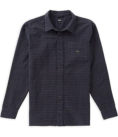 JETTY Folly Micro Plaid Long Sleeve Woven Shirt