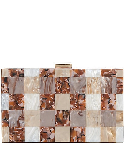 Jewel Badgley Mischka Hadley Acrylic Tile Box Clutch