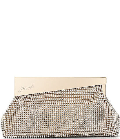 Jewel by Badgley Mischka Ivy Asymmetrical Crystal Pouch Clutch