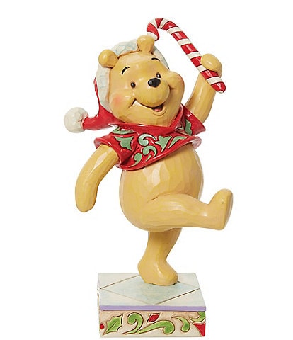 Jim Shore Disney Traditions  Winne the Pooh Candy Cane Christmas Figurine