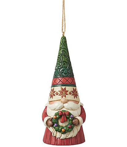 Jim Shore Heartwood Creek Gnome Holding Wreath Ornament