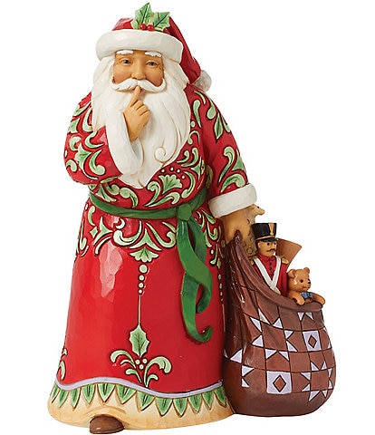 Jim Shore Heartwood Creek Shush Santa with Bag Figurine