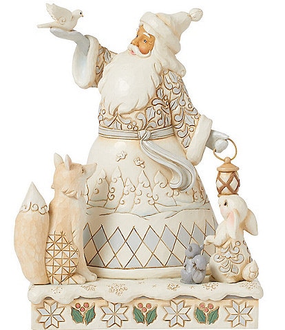 Jim Shore Heartwood Creek White Woodland Santa Holding Dove Figurine