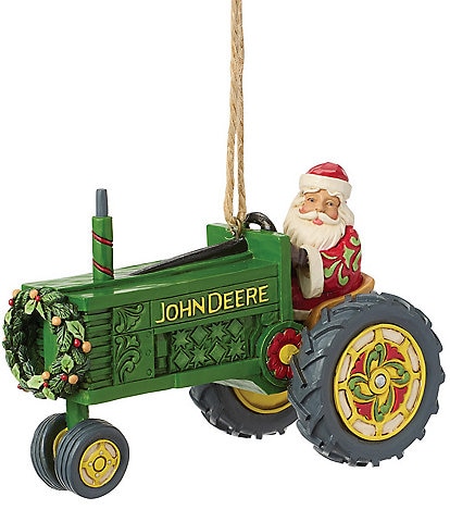 Jim Shore John Deere Collection Santa In John Deere Tractor Hanging Ornament