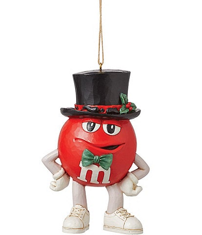 Jim Shore M&M's® by Jim Shore Red M&M's Character with Top Hat Hanging Ornament