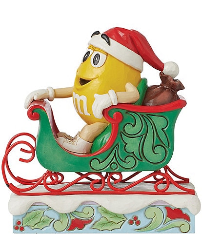 Jim Shore M&M'S® by Jim Shore Yellow M&M's Character in Sleigh Figurine