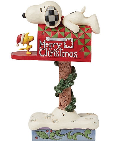 Jim Shore Peanuts Collection Snoopy & Woodstock in Mailbox Figurine