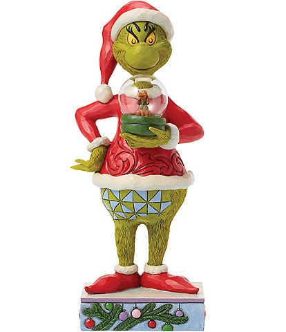 Jim Shore The Grinch Collection Grinch Holding Dome With Max Figurine