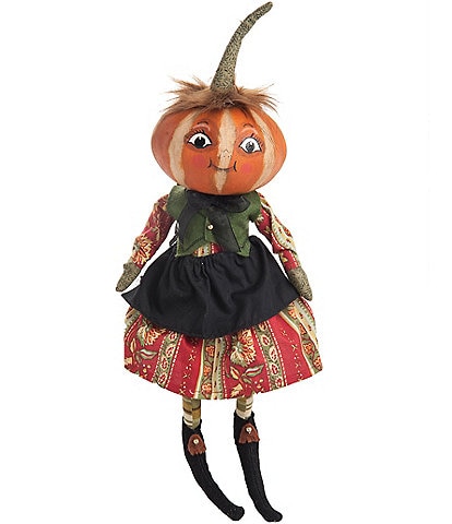 Joe Spencer's Gathered Traditions Festive Fall Collection Kimberly Pumpkin Head Figurine