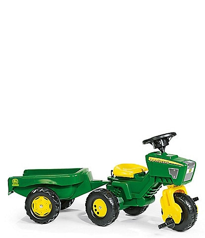 John Deere 3-Wheeled Pedal Tractor With Trailer Ride-On