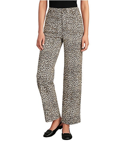 John Mark Cheetah Print Straight Leg 5 Pocket Styling Pants