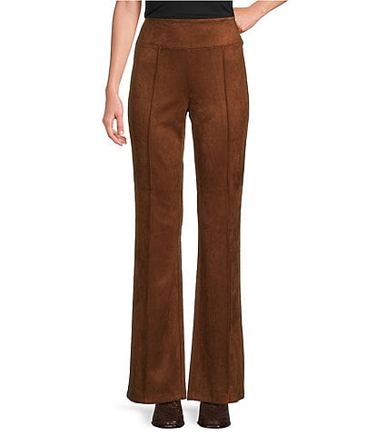 John Mark Faux Stretch Suede Flare Leg Pants