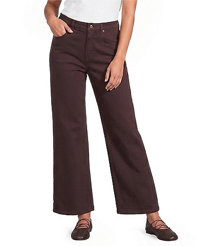John Mark Petite Size Woven Wide Leg Jeans