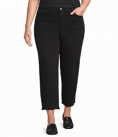 John Mark Plus Size Denim Straight Leg Crop Jeans