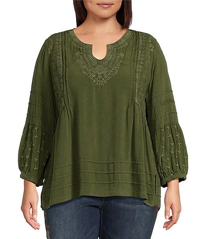 embroidery Women s Plus Size Tops Dillard s